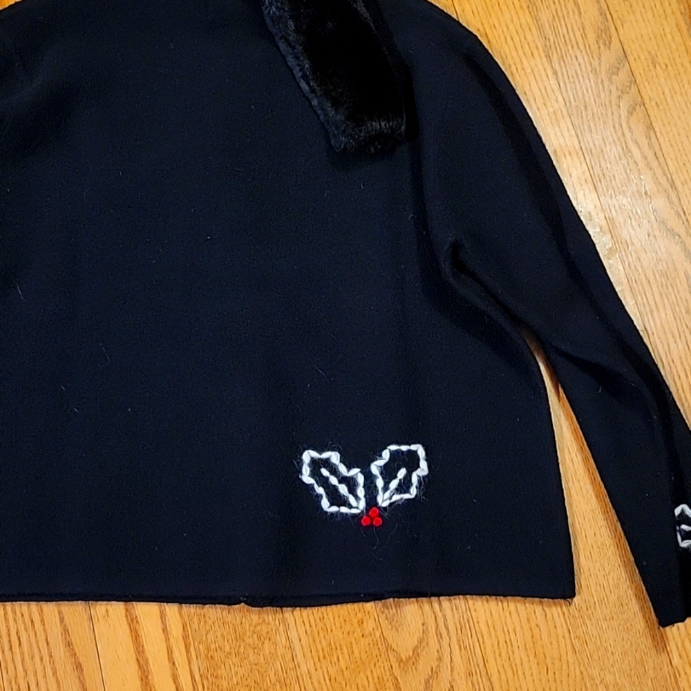 Classic Wool Christmas Zip Cardigan - Picture 5 of 5